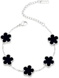 18K Gold-Plated Four Leaf Clover Bracelet for Women,Adjustable lucky Bracelet Set Jewelry Gift-Hypoallergenic Charm for Birthdays, Wellness & Daily Wear