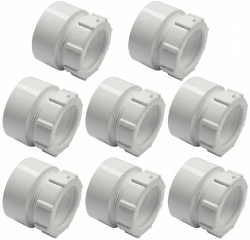 Sivak 8 Pack 1-1/2 to 1-1/4 PVC DWV Female Trap Adapter Drain Line Adapter by Sivak