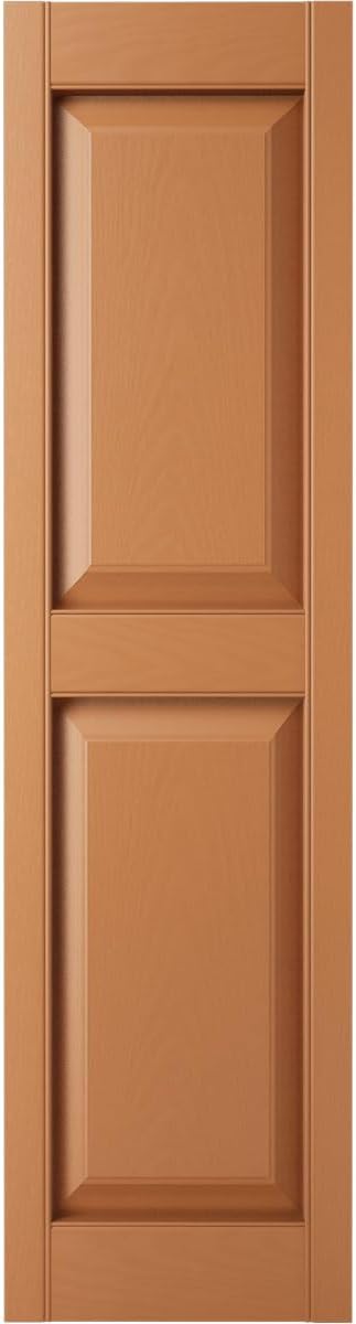 12"W x 63"H Lifetime Vinyl, Standard Two Equal Panels, Raised Panel Shutters - Image 2