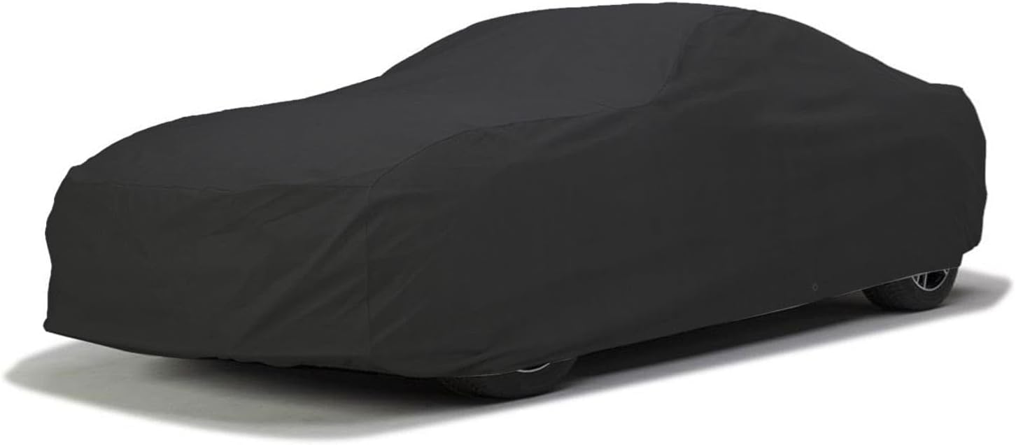 DaShield SoftTec Indoor Stretch Satin Car Cover for Hyundai Elantra 2021-2025 Sedan 4-Door Elastic Flexible High-end Luxury Dust-Proof Protection, Car Show, Underground Garage, Black
