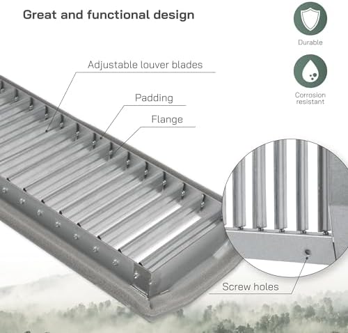 Vent Systems 13" x 5" Inch Galvanized Steel Louvered Air Return Vent Cover - Image 3