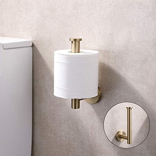 TASTOS Brushed Gold Toilet Paper Holder SUS304 Stainless Steel, Modern Round - Image 3