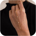 Hand Chain Bracelet for Women: Dainty 14k Gold Silver Plated Ring Chain Bracelets for Women Trendy Jewelry for Wedding Prom Birthday Gifts for Women