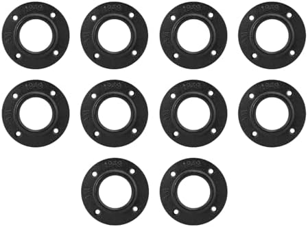 Industrial Pipe Floor Flange, 10 Pack Heavy Duty Malleable Iron Pipe Fittings by BathAce