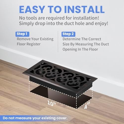 Howeall 4x10 Inches 2 Pack Heavy Duty Walkable Floor Register Easy Adjust Air - Image 6