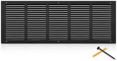 30x10 Black Steel Return Air Grille, Fits 30"W x 10"H Duct Opening by SmartSolutionsforHome