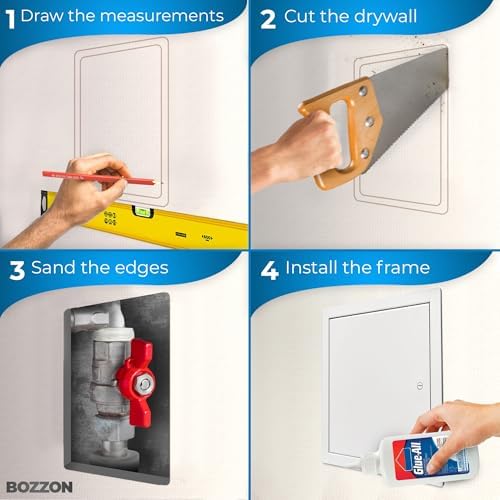 BOZZON Access Panel for Drywall 24 x 24 inch – Metal Door - Image 3