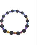 BESHEEK Rainbow Anklet Bracelet Hue Twisted Hematite and Round Artisan Beaded Anklet with Extension Handmade Hypoallergenic Beach Gala Wedding Style Jewelry