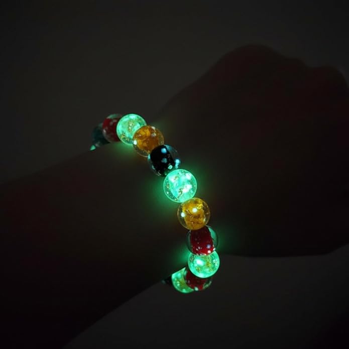 Handmade Glow-in-the-Dark Beaded Bracelet, Luminous Wrist Accessory, Fashion Bracelet for Women, Ideal Gift for Night Events, Parties & Birthdays