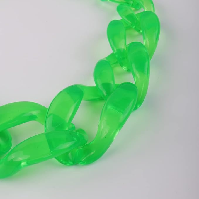 Wiwpar Green Acrylic Choker Necklace Statement Chunky Fashion Acrylic Necklace Colorful for Women (Green)