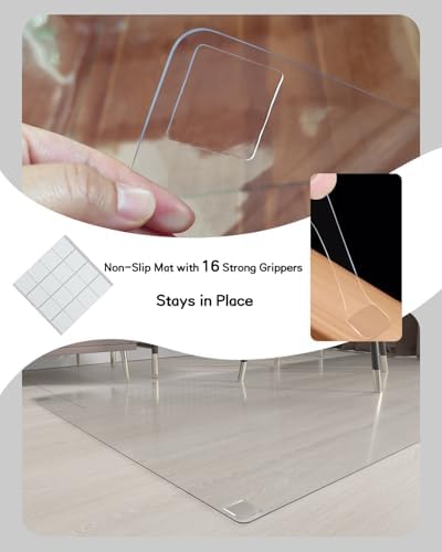 【16 Anti-Slip Stickers Included】6'×9' Large Clear Vinyl Floor Mats - Image 3