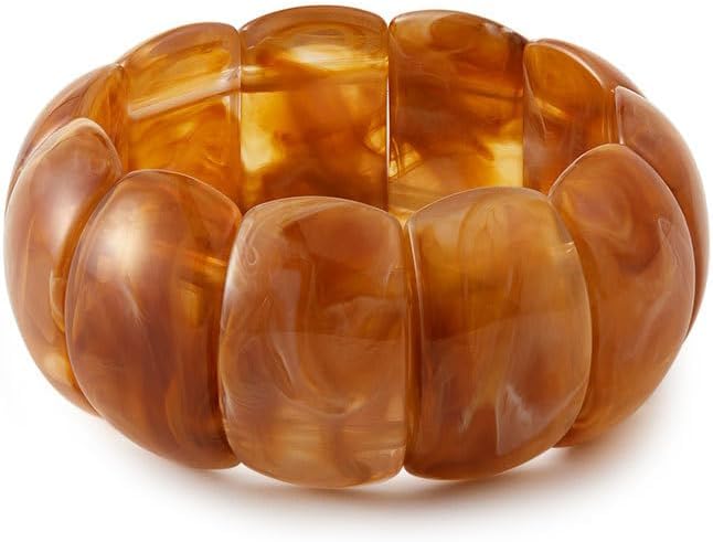 3 PCS Acrylic Resin Bracelet for Women Irregular Geometric Cuff Wide Wristband Bangles Trendy Chunky Resin Stackable Stretch Bracelet Jewelry Set