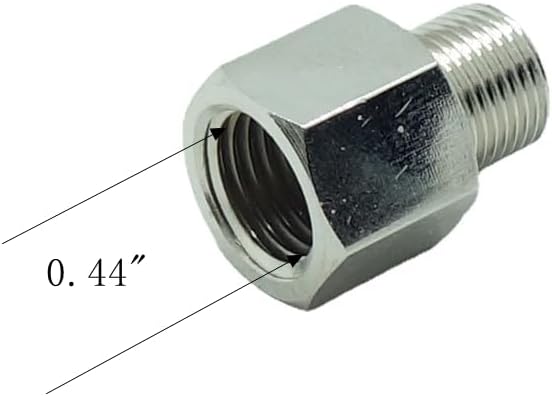 2 Pcs 1/4" NPT Pipe Female x M12 x 1 Male Metric Gauge Adapter Brass Nickel - Image 2