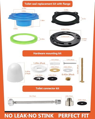 boeemi Toilet Flange Repair Kit, Elastic Wax Ring & 16" Supply Line - Image 3