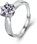 1CT/2CT Queen series moissanite ring, 952 silver, D-color VVS1-2,open rings,adjustable rings for women，Diamond ring substitute, ring for women.