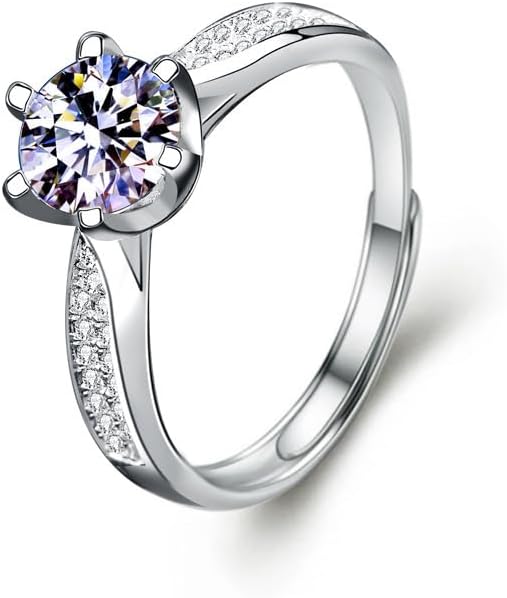 1CT/2CT Queen series moissanite ring, 952 silver, D-color VVS1-2,open rings,adjustable rings for women，Diamond ring substitute, ring for women.