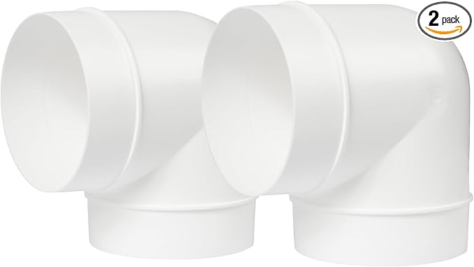 Repa Market Pack of 2 90 Degree 4 Inch Duct Elbow Pipe Connector by RepaMarket