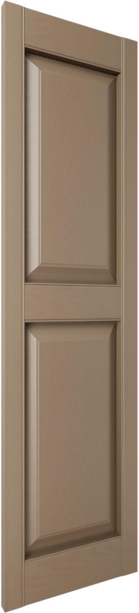 12"W x 39"H Lifetime Vinyl, Standard Two Equal Panels, Raised Panel Shutters - Image 3