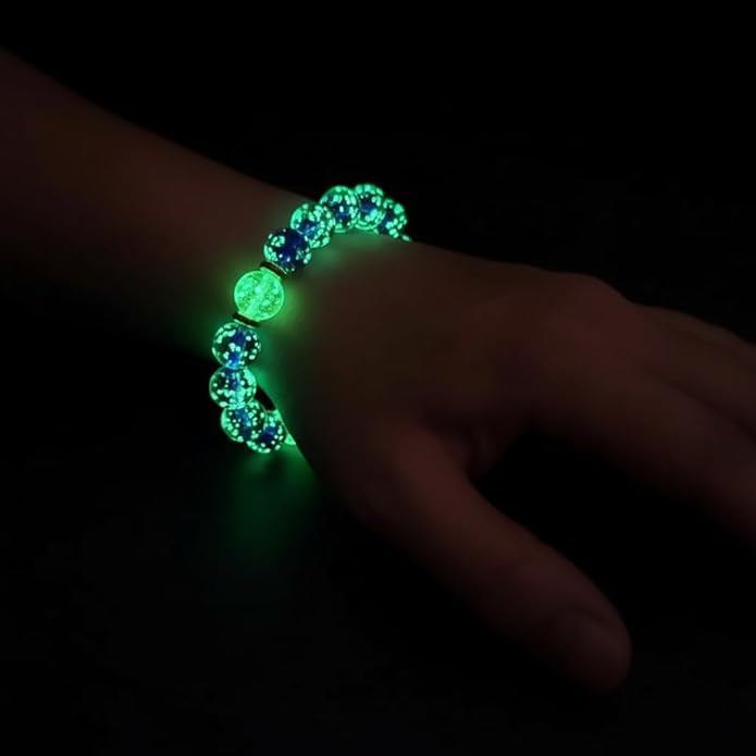 Handmade Glow-in-the-Dark Beaded Bracelet, Luminous Wrist Accessory, Fashion Bracelet for Women, Ideal Gift for Night Events, Parties & Birthdays