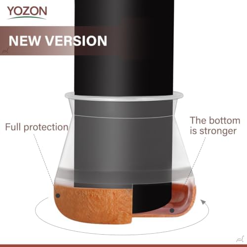 YOZON Chair Leg Floor Protectors Felt Furniture Pads Silicone Caps - Image 4