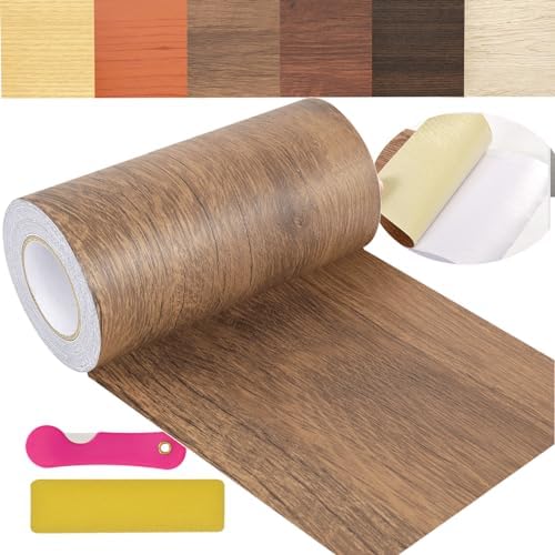 Wood Grain Repair Tape, 5.9 inch X 32ft Self Adhesive Wood Colored Tape by ZERNBER