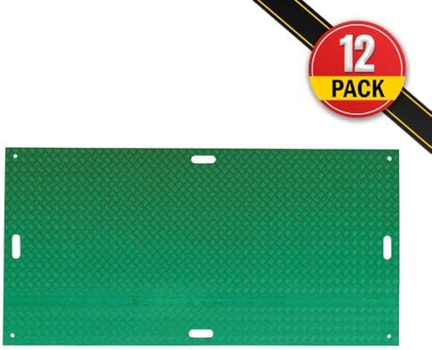 12 Pack 4' x 8' Green Ground Protection Mats w/Double Sided Diamond Plated - Image 5