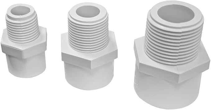 DSY 1/2 inch White SCH40 PVC Adapter Pipe Fittings, Male Thread PVC Pipe - Image 9