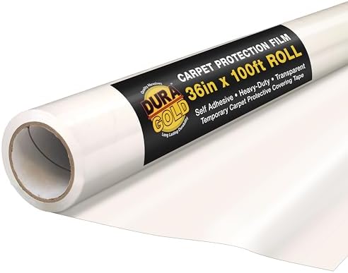 Dura-Gold Carpet Protection Film, 36-inch x 100-foot Roll, Self-Adhesive Plastic by Dura-Gold