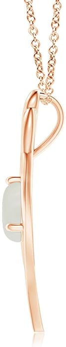 Angara Natural Moonstone Pendant for Women | Moonstone Angel Wing Bypass Pendant in 14K Solid Gold/Platinum With 18" Chain | Birthday, Anniversary, Gemstone Jewelry Gift
