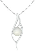Angara Natural Moonstone Pendant for Women | Moonstone Angel Wing Bypass Pendant in 14K Solid Gold/Platinum With 18" Chain | Birthday, Anniversary, Gemstone Jewelry Gift