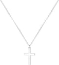 Zeffy Cross Necklace for Women,18K Gold/Silver Plated Tiny Cubic Zirconia Cross Pendant Necklace for Women Simple Layered Cross Necklaces for Women
