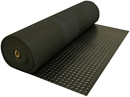 Rubber-Cal Diamond-Plate Rubber Flooring Roll - 3 mm x 4 ft x 7 ft Roll - Black - Image 2