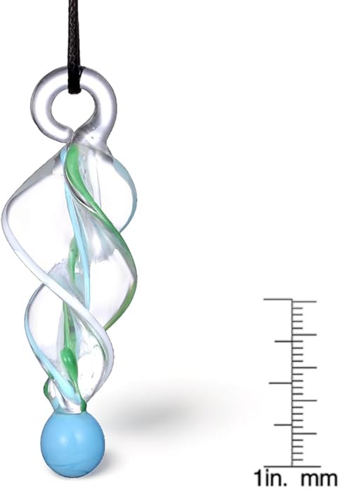BESHEEK Murano Inspired Twist and Twirl Glass Pendant Necklace for Women Handcrafted Artisan Hypoallergenic Italian Style Jewelry
