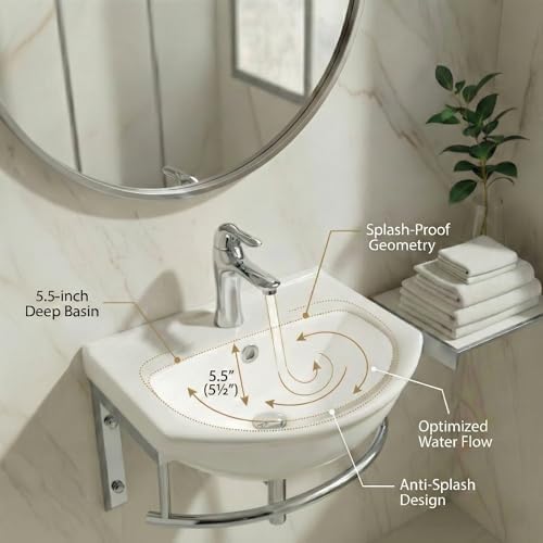 Renovators Supply Manufacturing Ridge 17 3/4 Inch Small Wall Mount Bathroom - Image 6