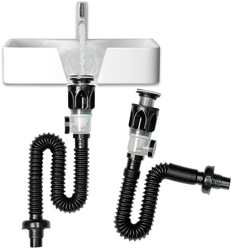Bathroom Sink Drain Kit with Flexible Expandable P-Trap Sink Drain Pipe Tube by Unknown
