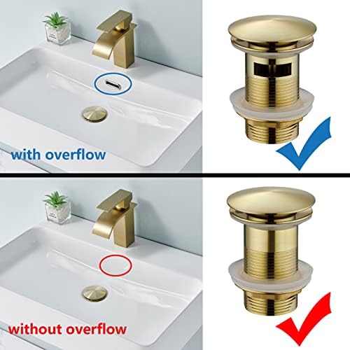 Brass P Trap with Bathroom Sink Stopper : 1-1/4 Sink Drain Bottle Trap Set with - Image 3