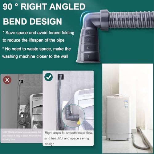 4ft Washing Machine 90 ° Right Angle Drain Hose - Image 2