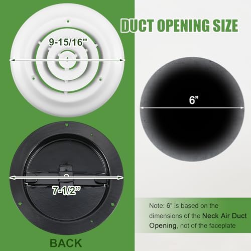 Therwen 4 Set 6 Inch Round Ceiling Diffuser Vent Cover - Image 2