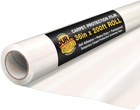 Dura-Gold Carpet Protection Film, 36-inch x 200-foot Roll, Self-Adhesive Plastic by Dura-Gold