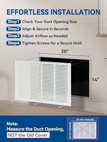 Solid Steel Return Air Vent Cover - Image 2