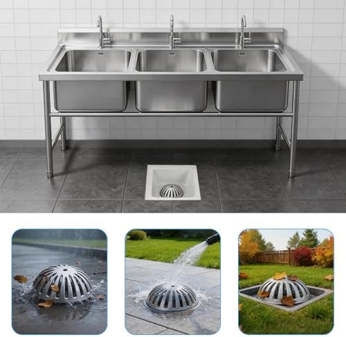 3 PCS Floor Sink Strainer, Heavy Duty Commercial Drain Cover - Image 3