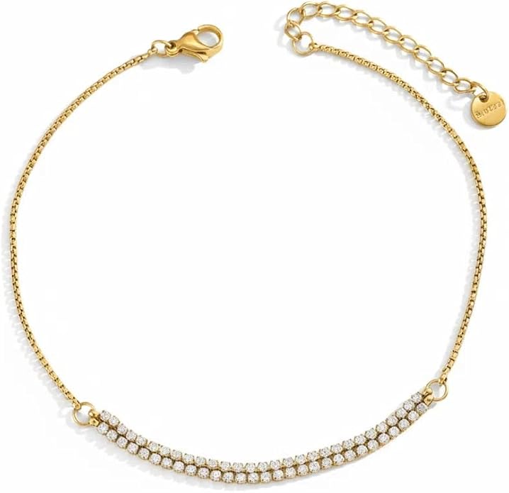 Anklets for Women Dainty CZ Ankle Bracelet 18K Gold Plated Waterproof Boho Dot Star Moon Daisy Ocean Beaded Anklet Trendy Foot Jewelry