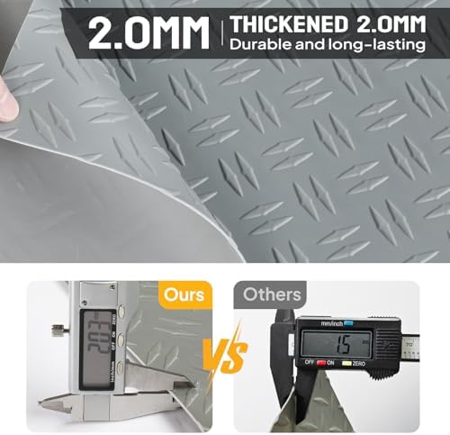 Bonnlo 7.5 X 17 FT Garage Floor Mat, Thickened Double Diamond Plate Garage - Image 2