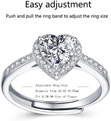 Atylyk Moissanite Engagement Ring Solitaire Sterling Silver Promise Rings for Women Lady