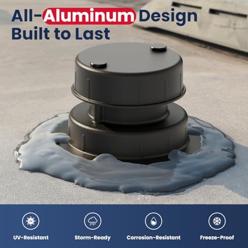 Safoner Aluminum RV Roof Vent Cover- Roof Plumbing Replacement Cap Kit - Image 2