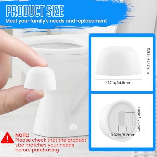 SDTC Tech 6 Packs Universal Toilet Bolt Caps, 0.83 Inch Height - Image 2