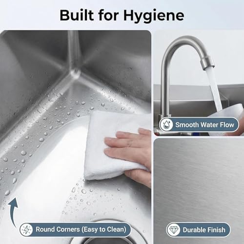 Commercial Hand Sink Stainless Steel, Wall Mount or Drop-in Utility Sink - Image 2
