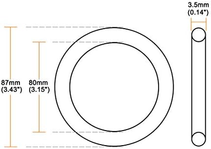uxcell 10pcs 87x80x3.5mm Nitrile Rubber O-Rings Metric Sealing Gasket - Image 3