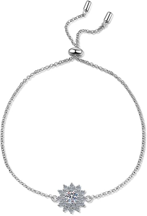 14K Gold Over S925 Sterling Silver 0.3ct/0.5ct D-color VVS2 Diamond Bracelet with Adjustable Chain, Delicate Present for Special Occasions