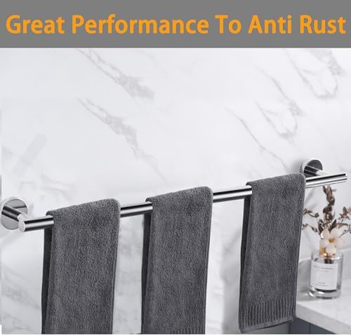 Towel Bar for Bathroom Polished Chrome, 33Inch Towel Rack Wall Mounted - Image 4